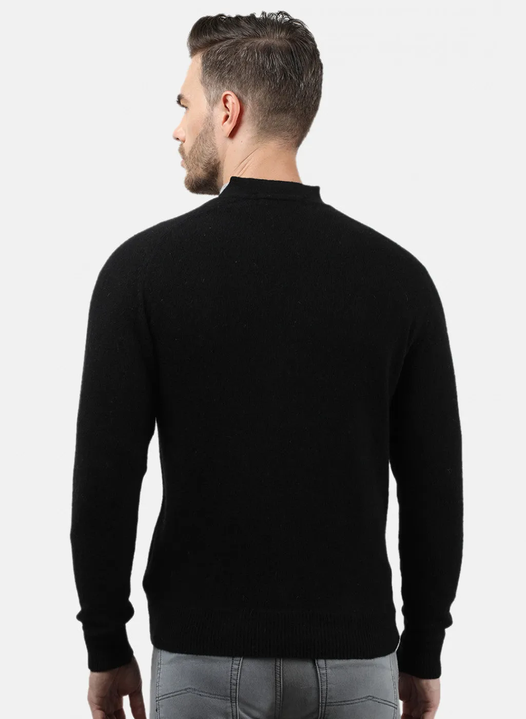 Men Black Solid Cardigan