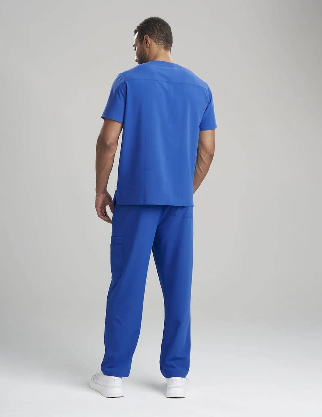 Mens 3-Pocket V-Neck Scrub Top - Royal Blue