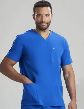 Mens 3-Pocket V-Neck Scrub Top - Royal Blue