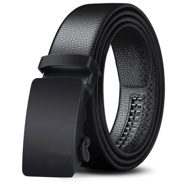 Men's Automatic Adjustable Metal Buckle Leather Belt