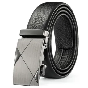 Men's Automatic Adjustable Metal Buckle Leather Belt