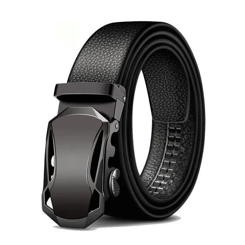 Men's Automatic Adjustable Metal Buckle Leather Belt