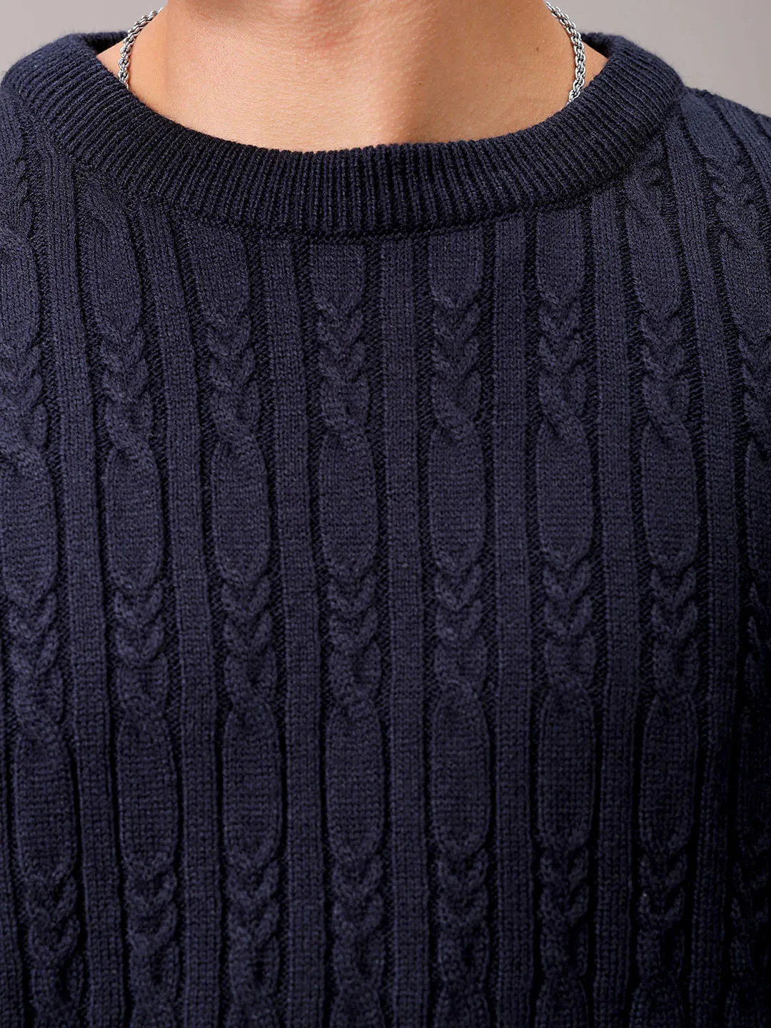 Men's Black Oversized Textured Sweater