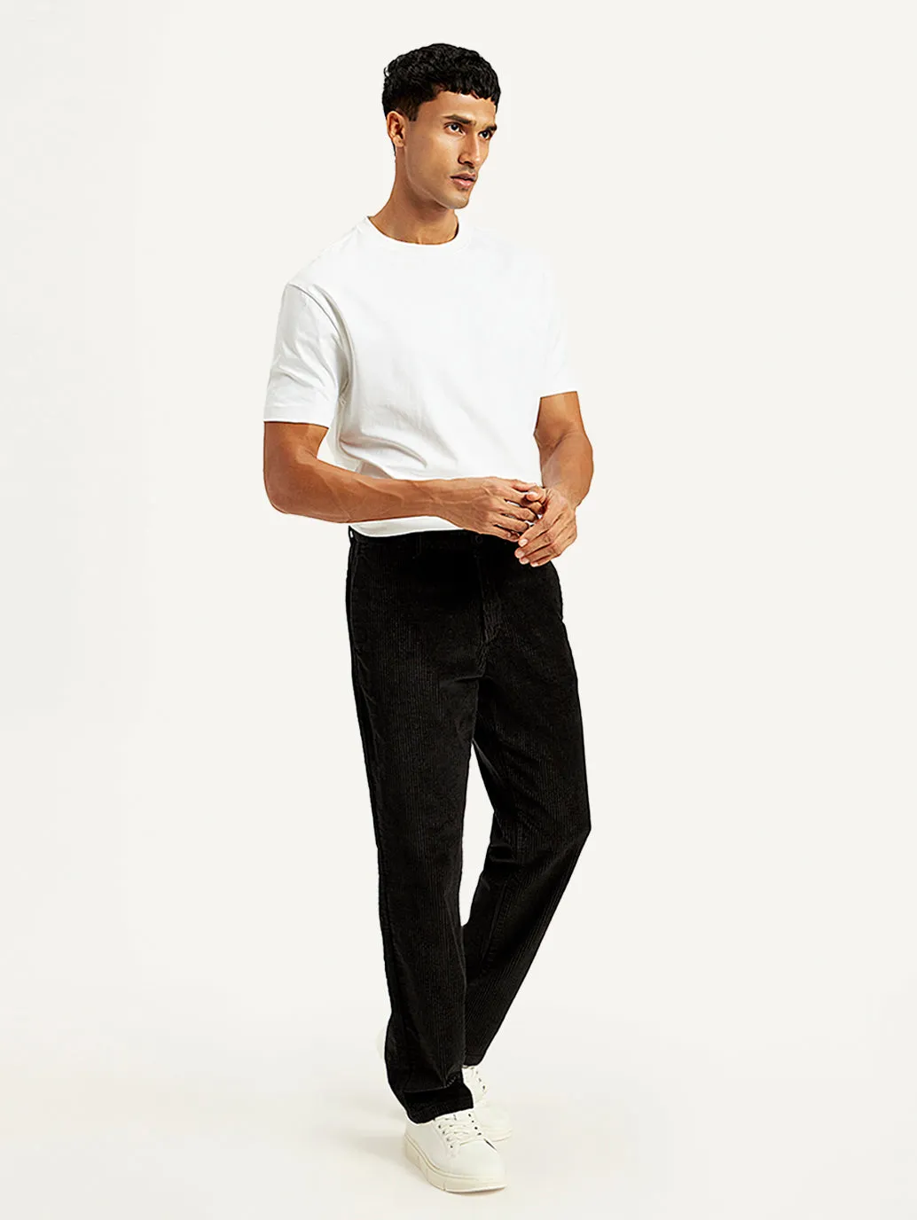 Men's Black Straight Fit Chinos