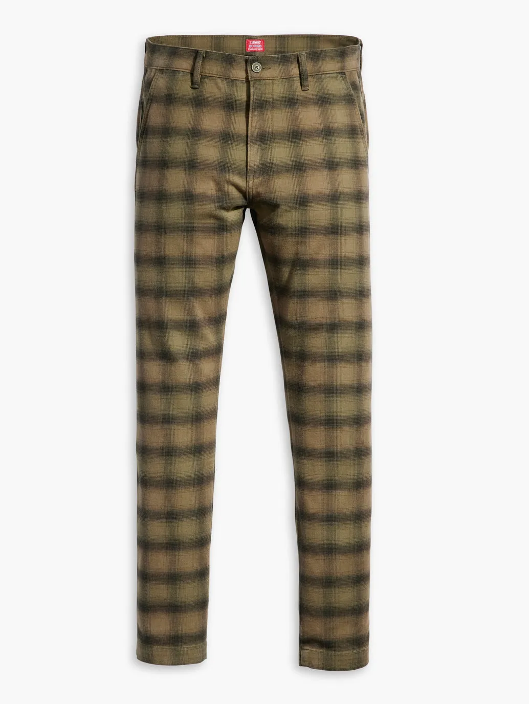 Men's Checkered Brown Slim Fit Chinos