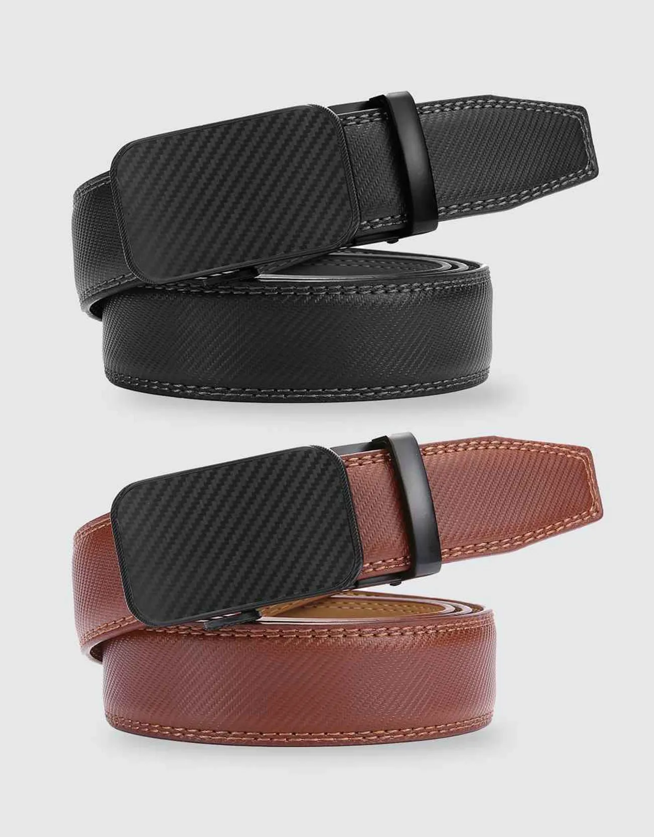 Men's Diagonal Weave 2 Pack Ratchet Belt