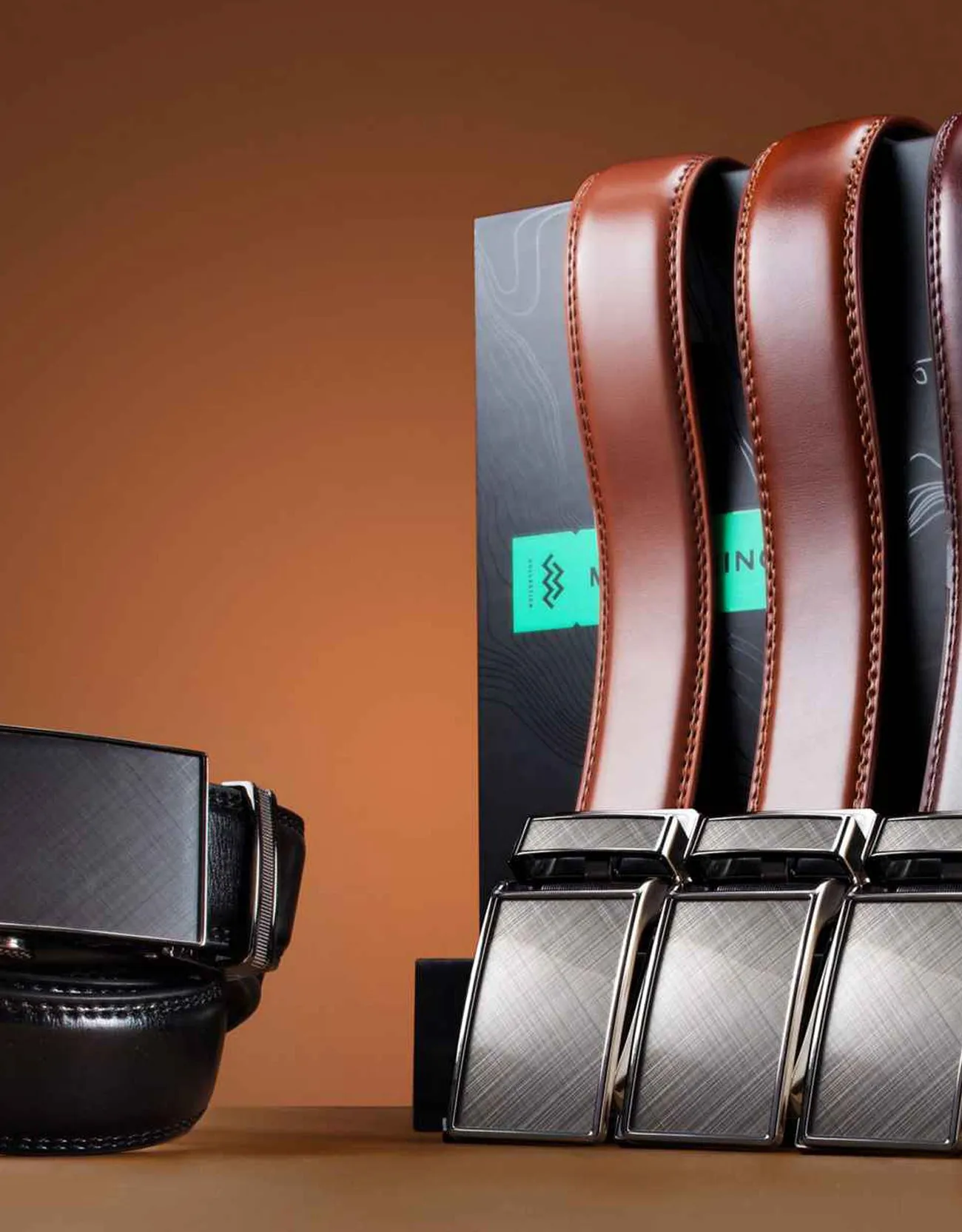 Men's Diagonal Weave 2 Pack Ratchet Belt