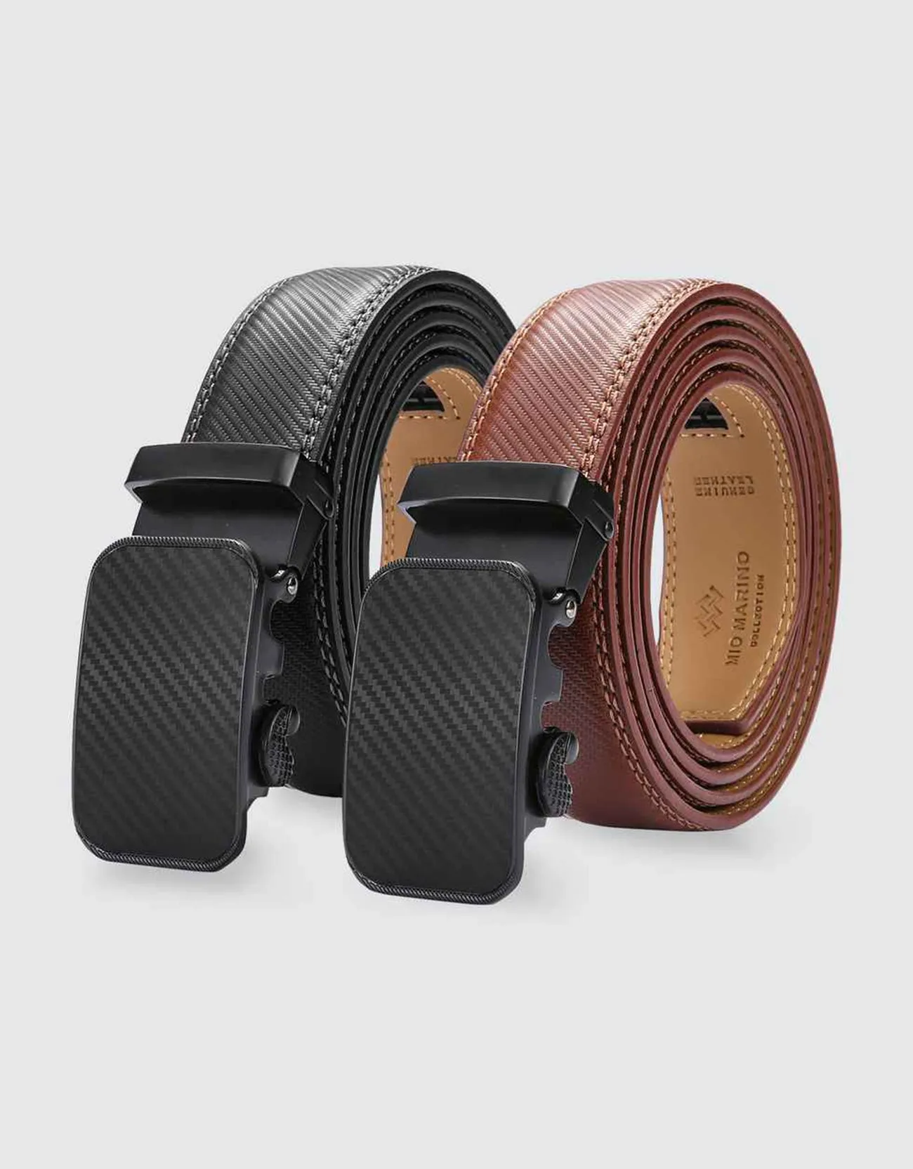 Men's Diagonal Weave 2 Pack Ratchet Belt