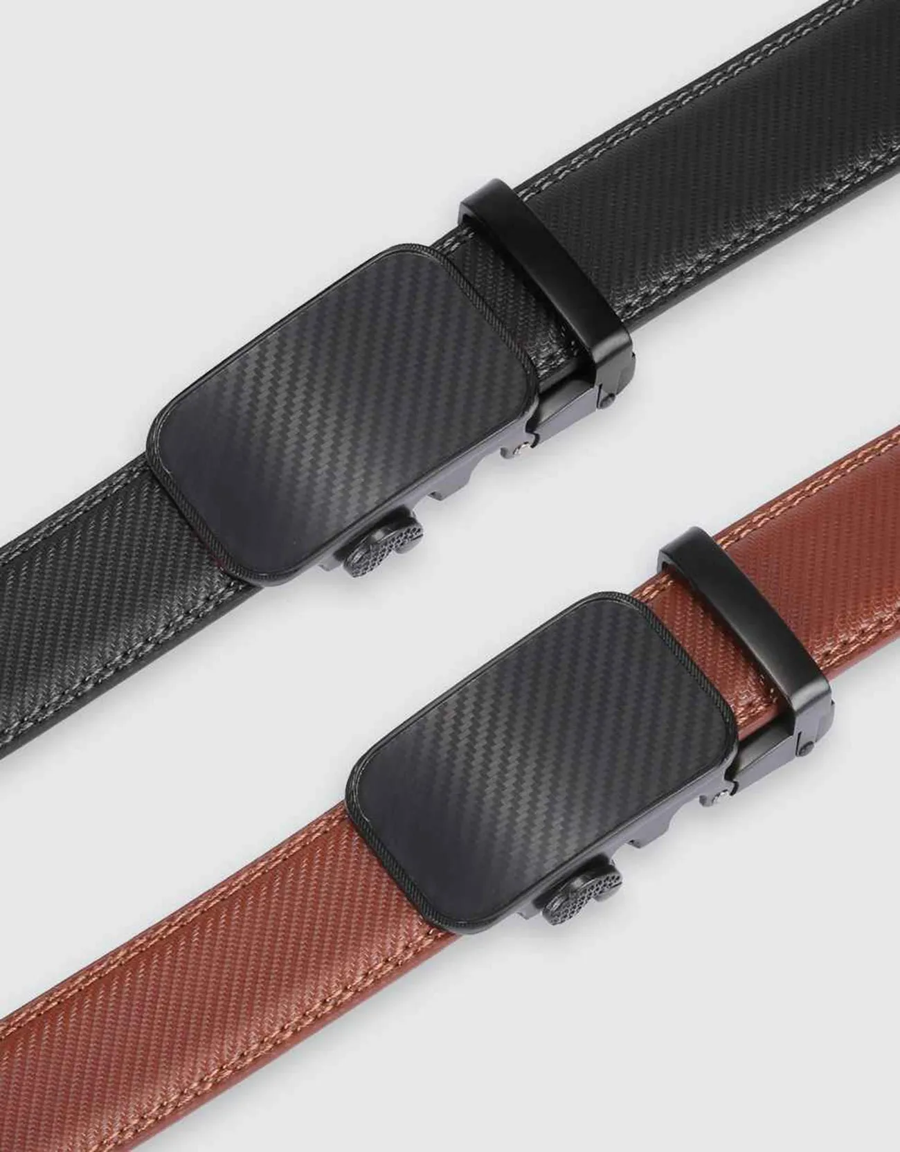 Men's Diagonal Weave 2 Pack Ratchet Belt