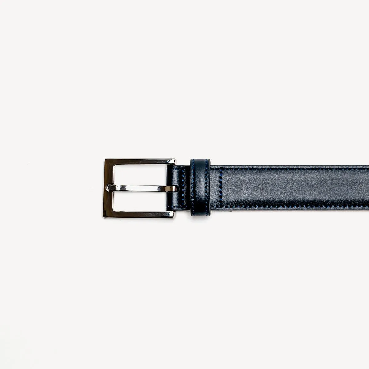 Men's Leather Belt - Navy