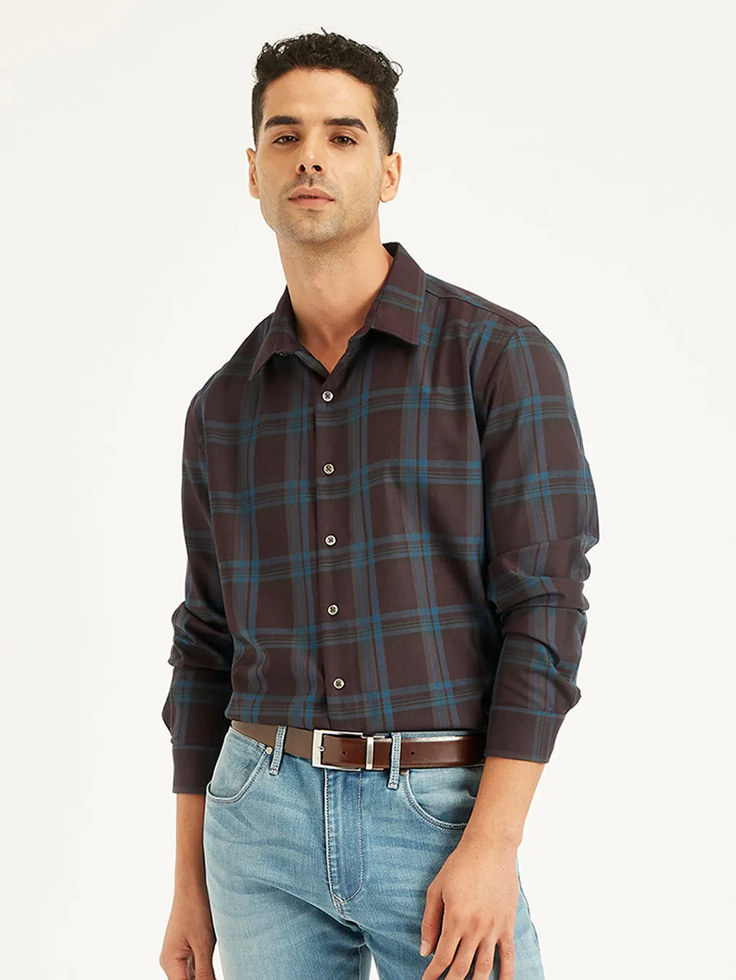 Men's Plaid Slim Fit Shirt