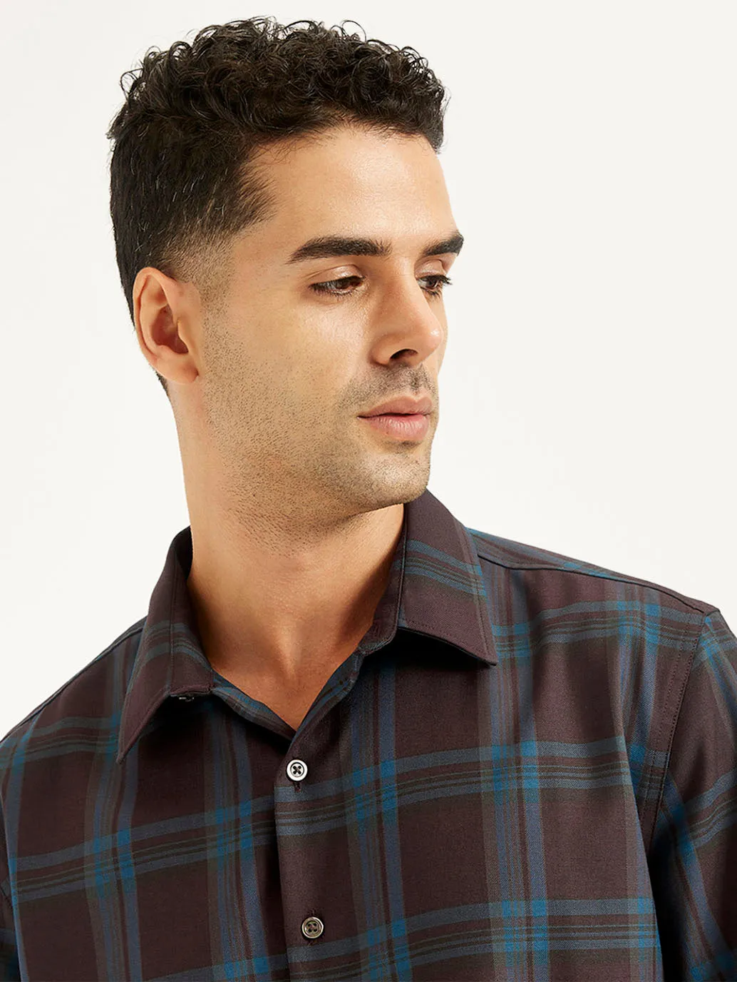 Men's Plaid Slim Fit Shirt