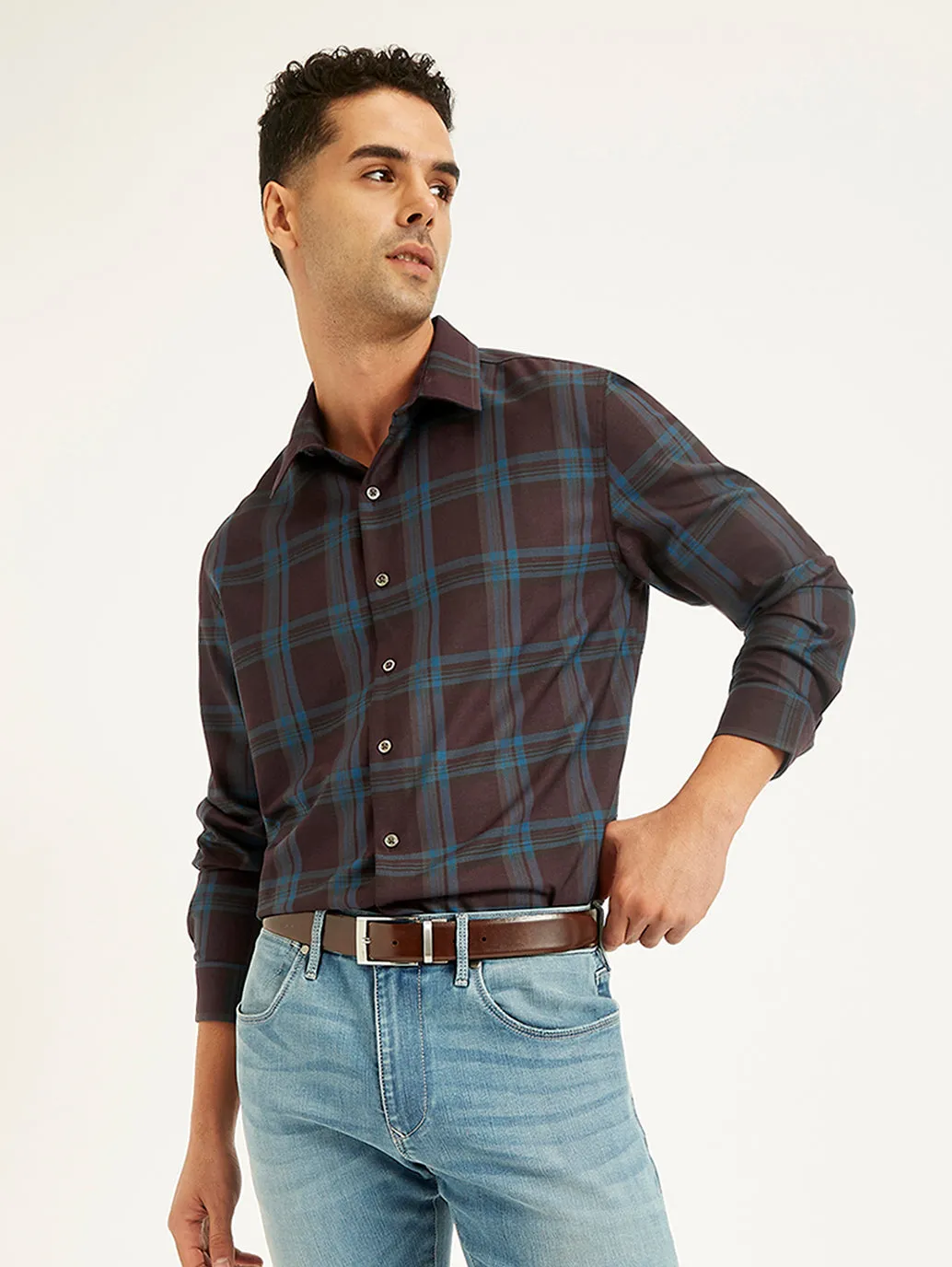 Men's Plaid Slim Fit Shirt