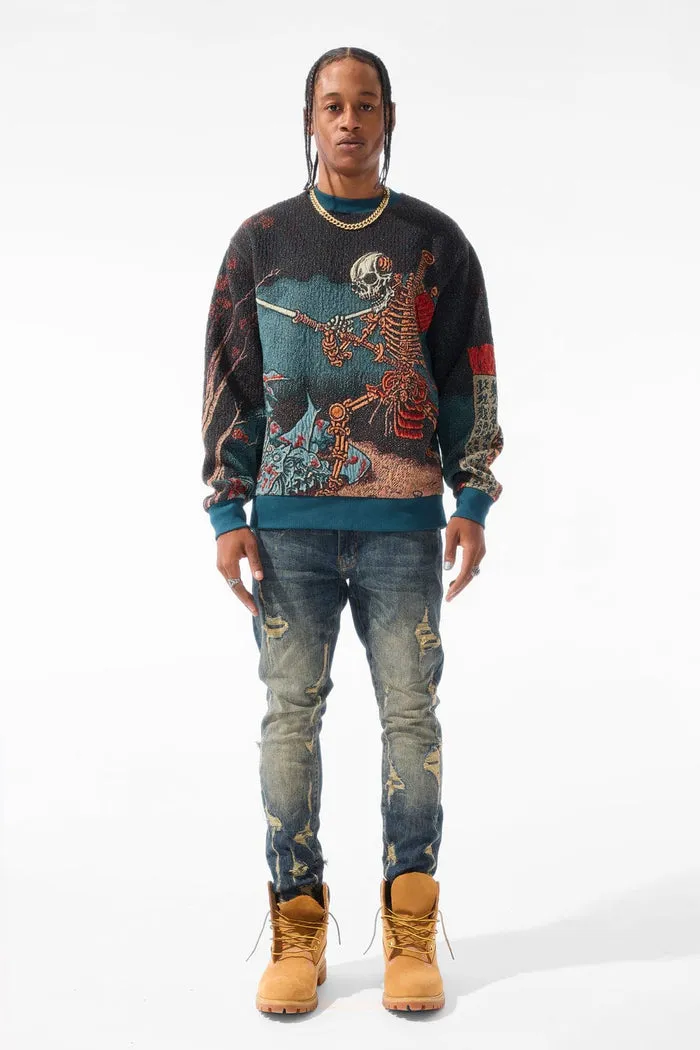 Men's Silk Road Crewneck Sweater, Skulletal