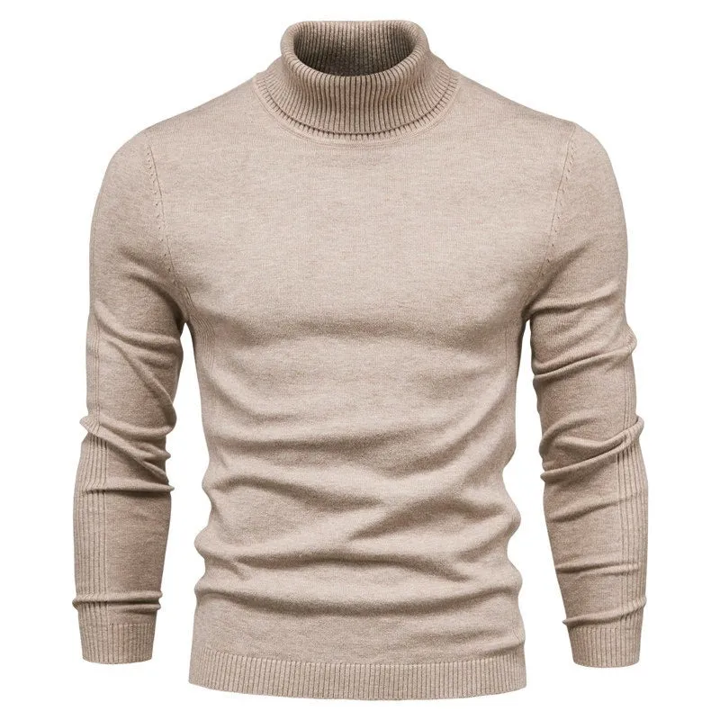 Men's Solid Color Slim Fit Rayon Blend Turtleneck Sweatshirt (11 colors)