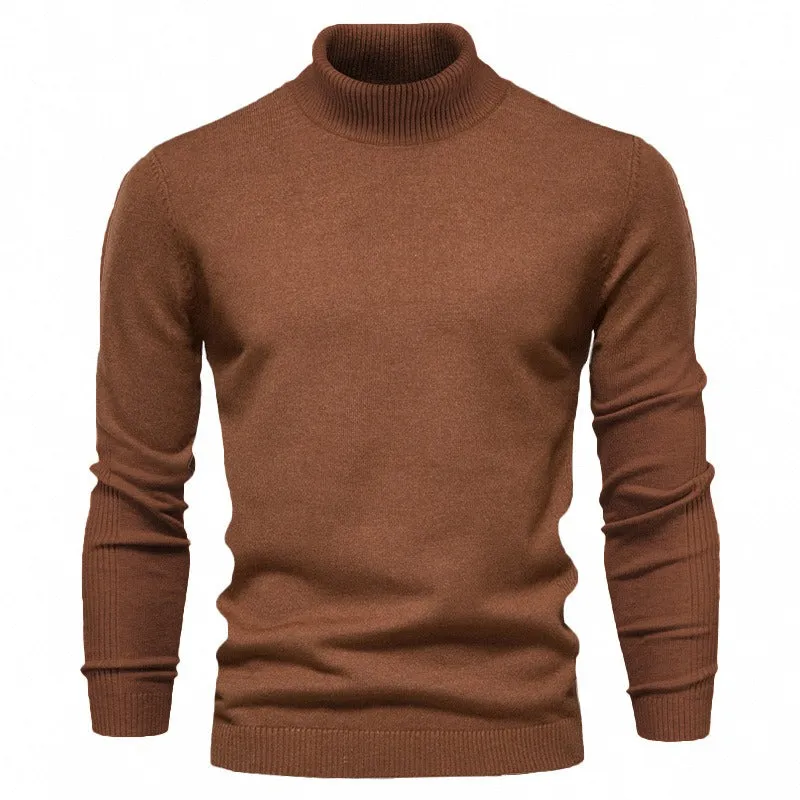 Men's Solid Color Slim Fit Rayon Blend Turtleneck Sweatshirt (11 colors)