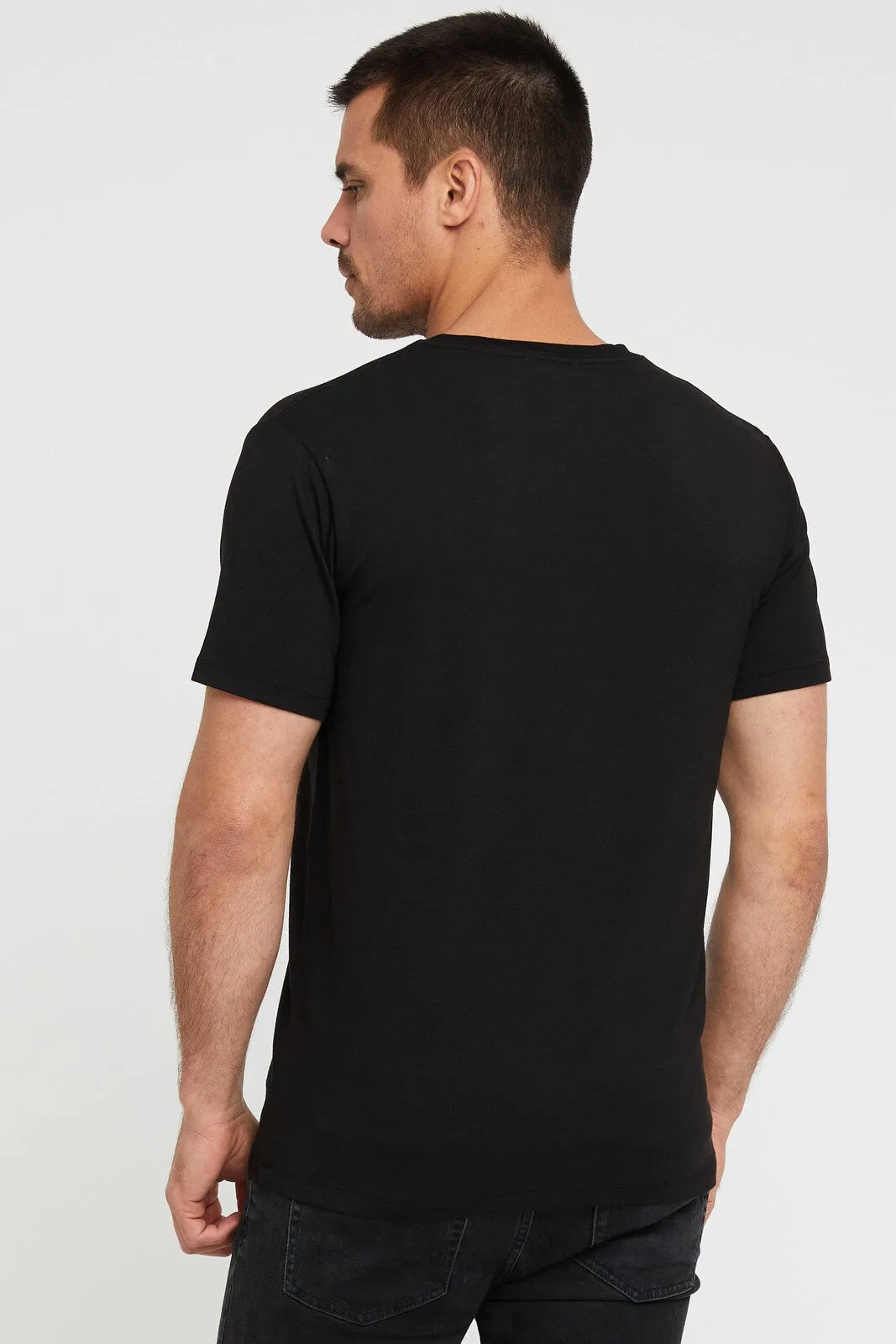 Men's V Neck Tee - Black