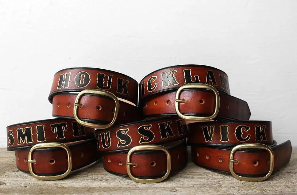 Personalized Name Leather Belts - Groomsmens Gifts