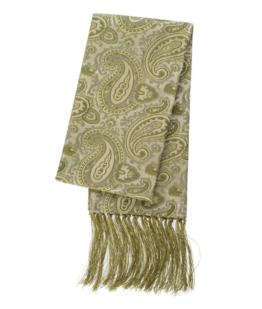 Piquant Green Paisley Men's Tuxedo Scarf