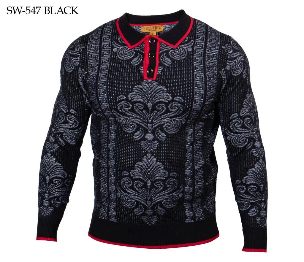 Prestige Black Men's Polo Sweater Luxury Fashion Design Regular-Fit