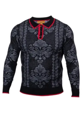 Prestige Black Men's Polo Sweater Luxury Fashion Design Regular-Fit