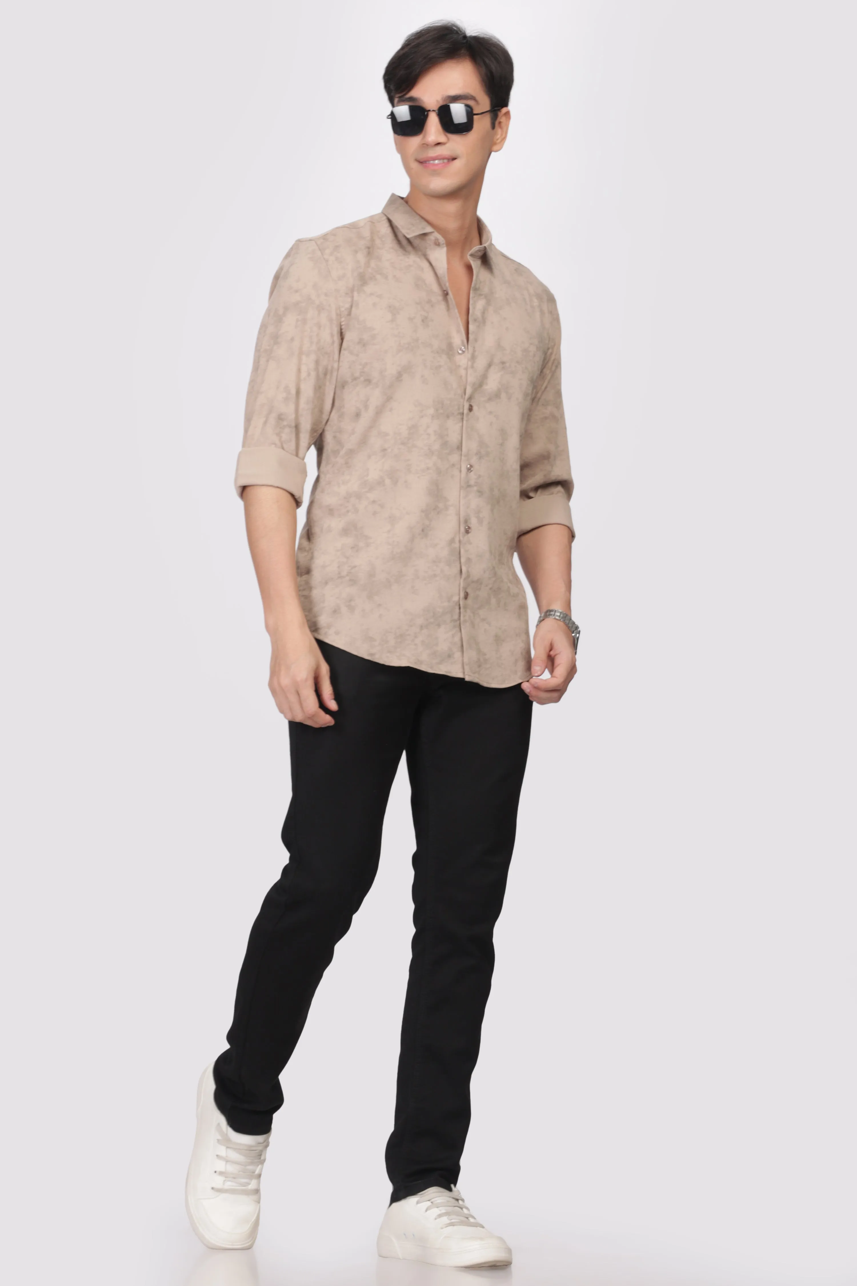 Sandal Slim Fit Self Design Casual Shirt