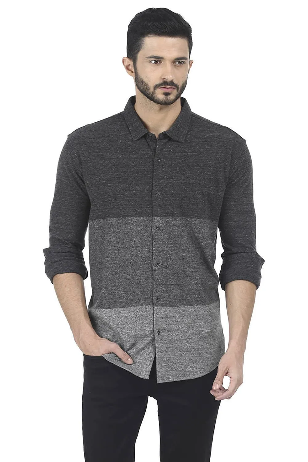 Slim Fit Full Sleeve Knit Shirt