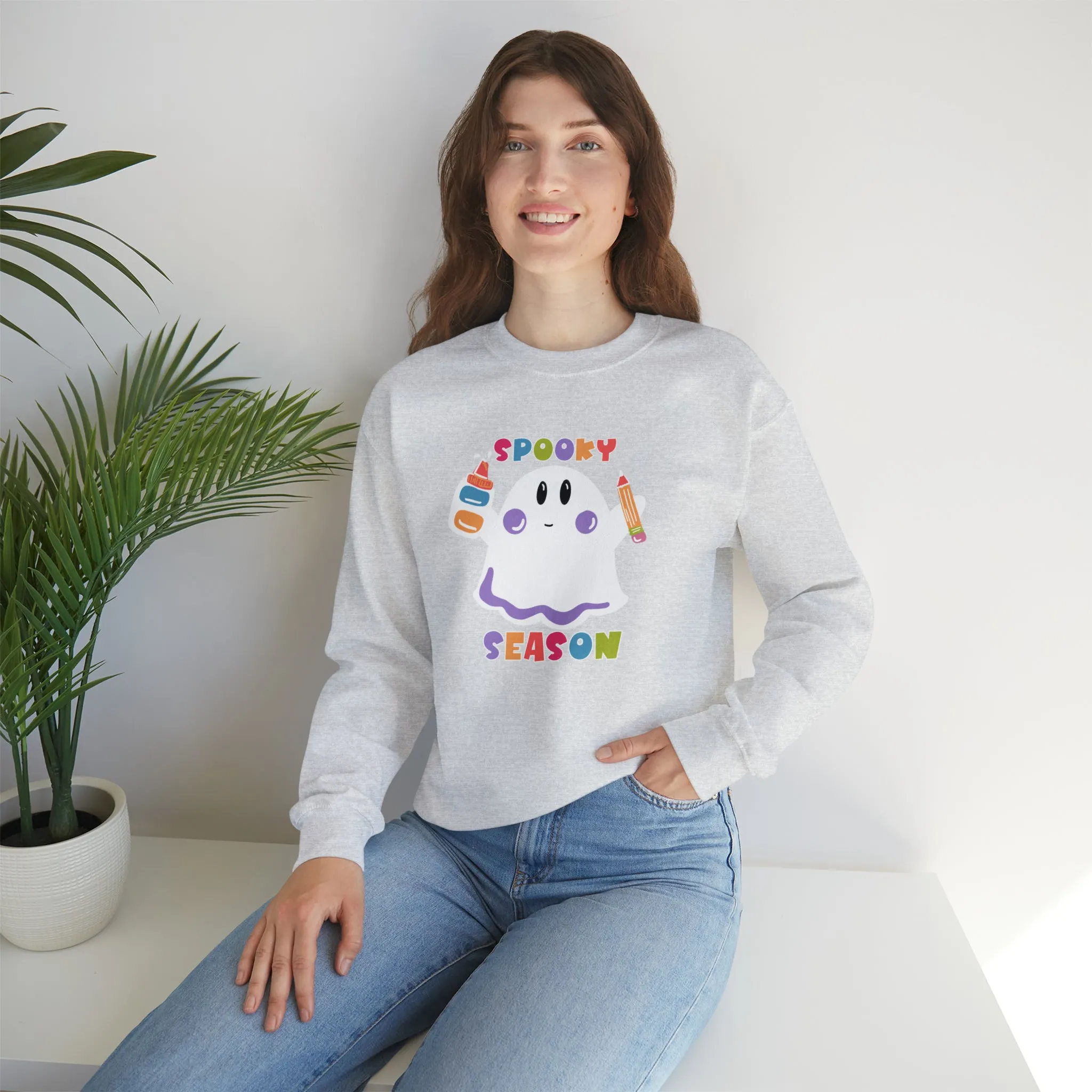 Spooky Art Teacher Season Unisex Heavy Blend™ Crewneck Sweatshirt