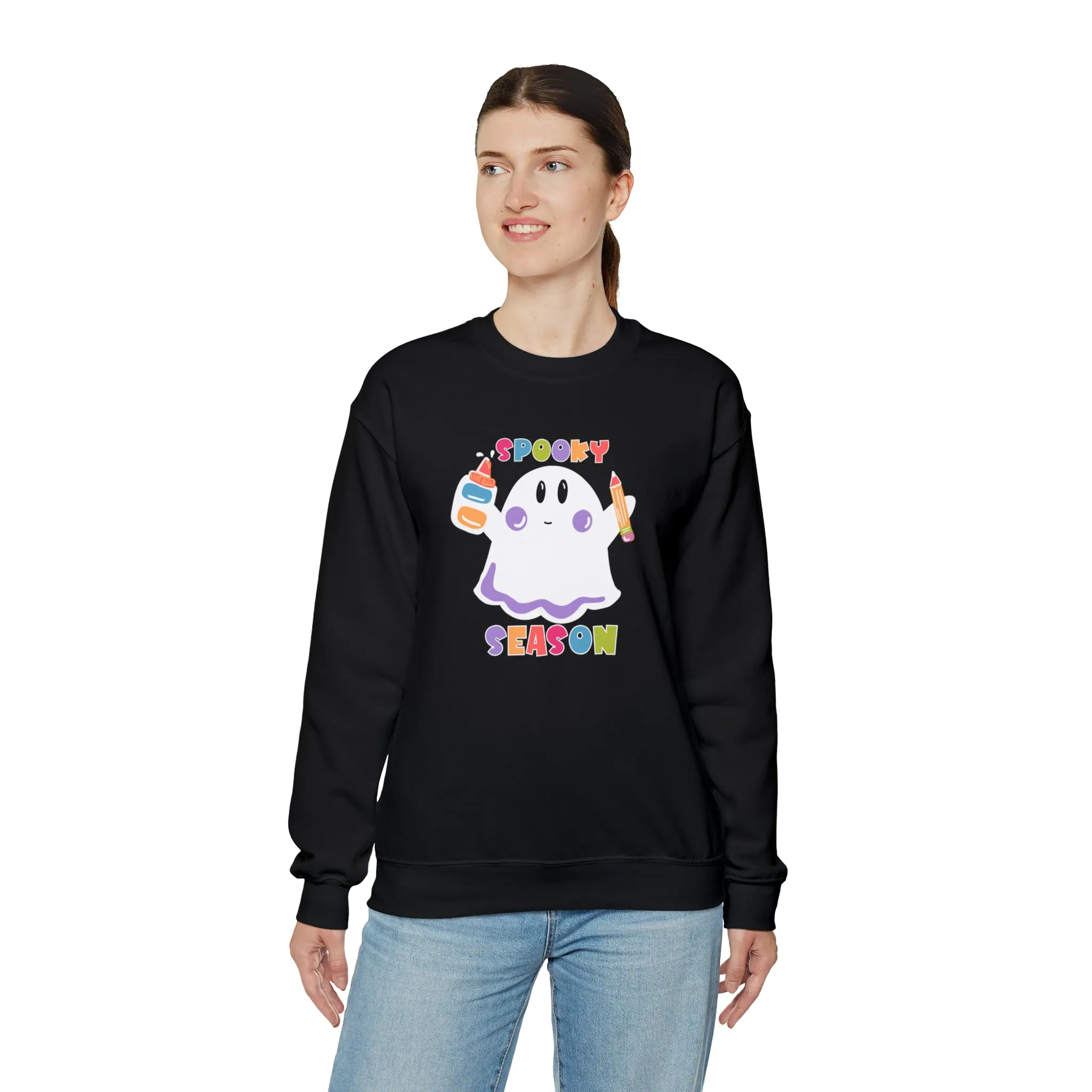 Spooky Art Teacher Season Unisex Heavy Blend™ Crewneck Sweatshirt