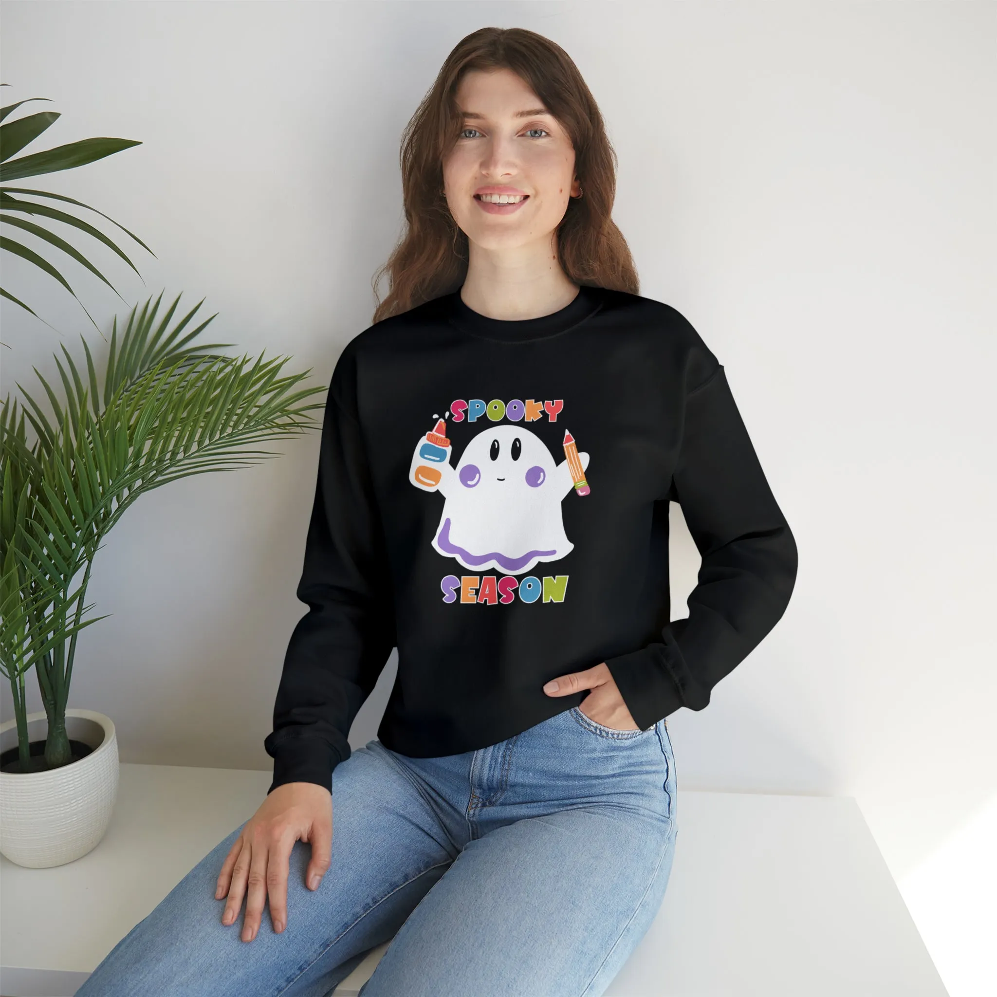 Spooky Art Teacher Season Unisex Heavy Blend™ Crewneck Sweatshirt