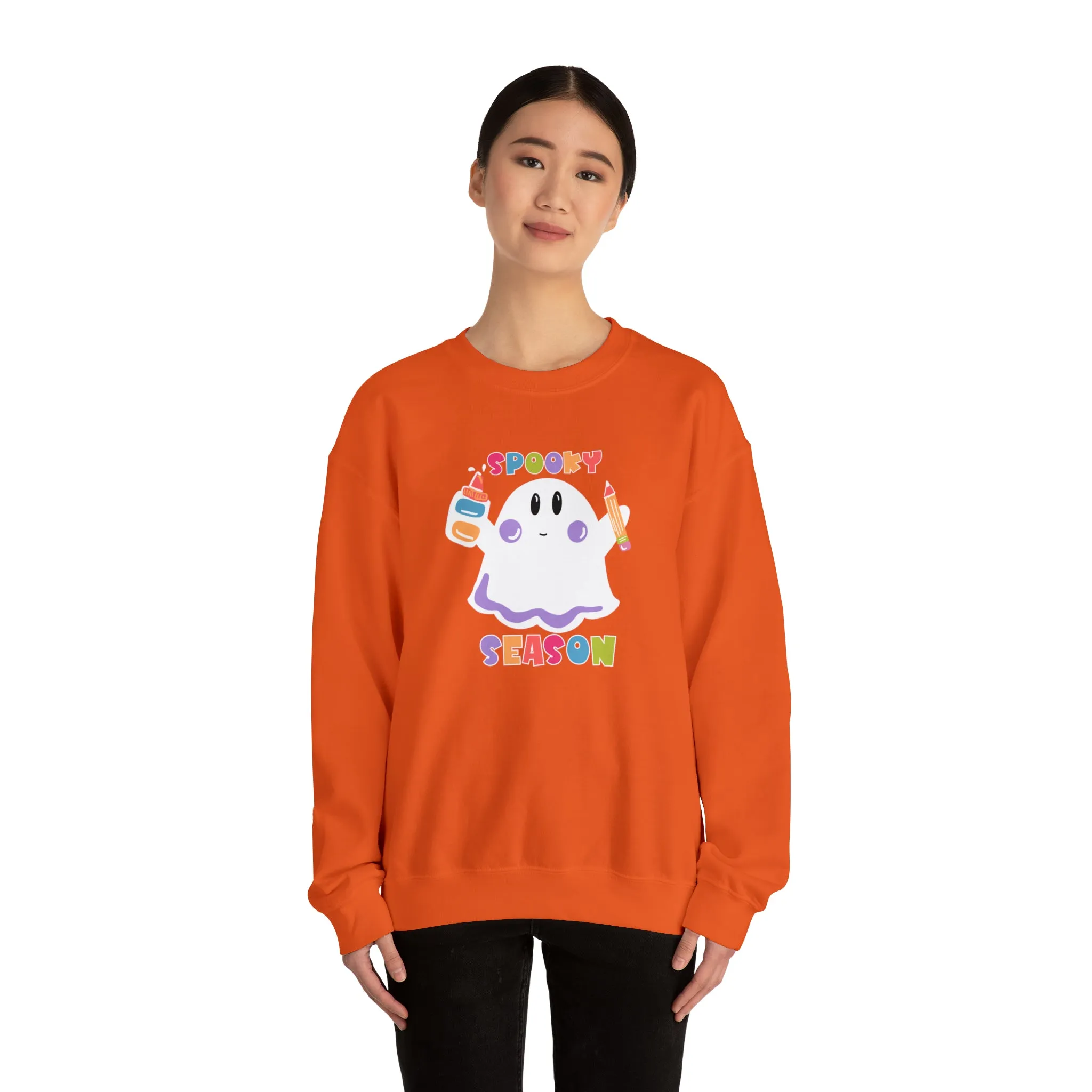 Spooky Art Teacher Season Unisex Heavy Blend™ Crewneck Sweatshirt