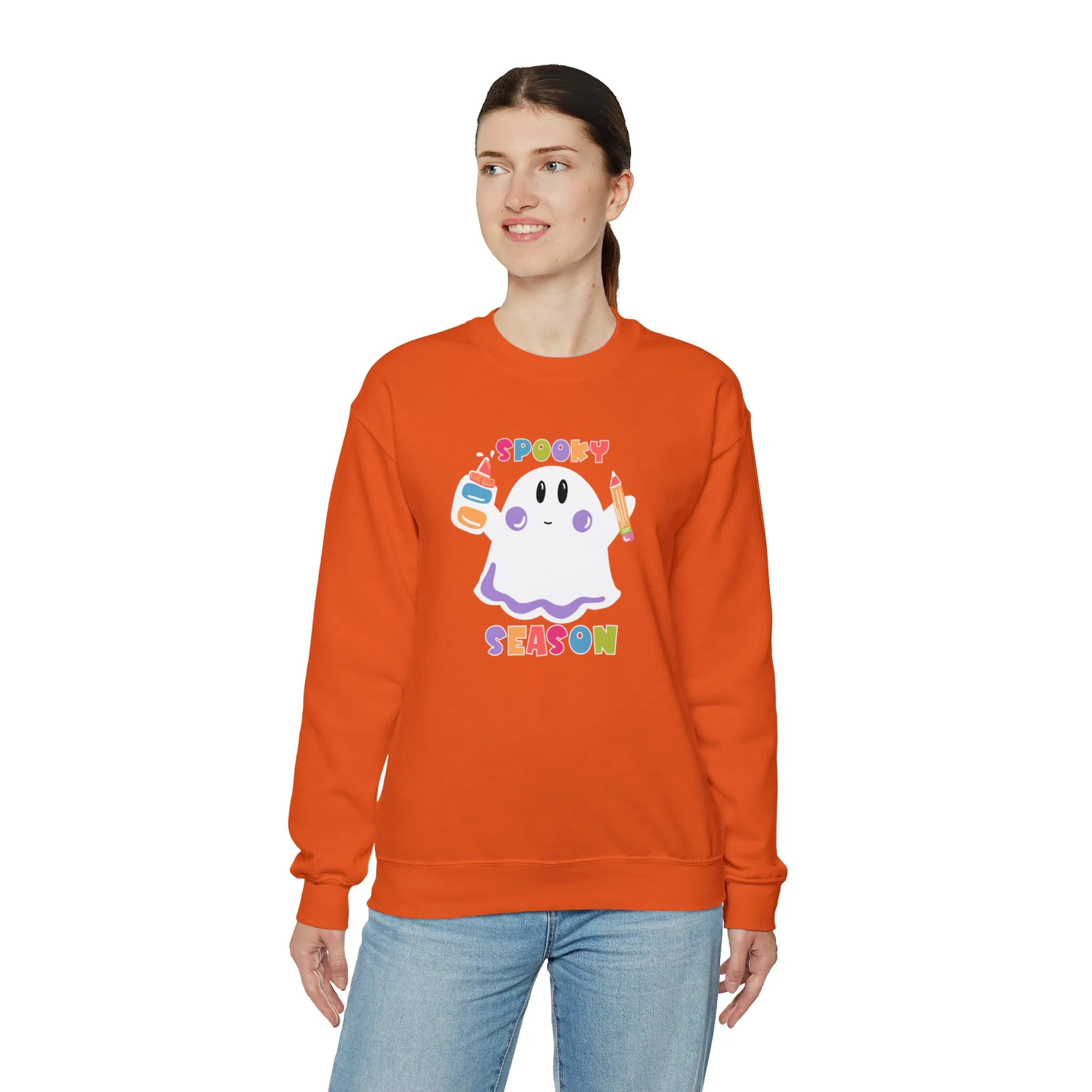 Spooky Art Teacher Season Unisex Heavy Blend™ Crewneck Sweatshirt