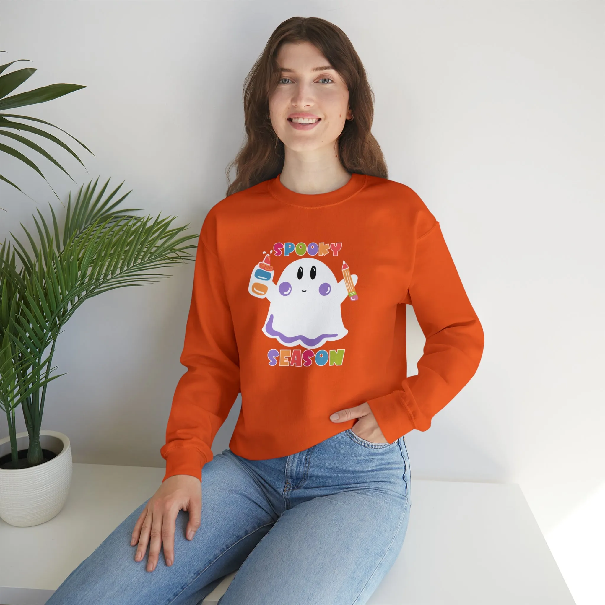 Spooky Art Teacher Season Unisex Heavy Blend™ Crewneck Sweatshirt