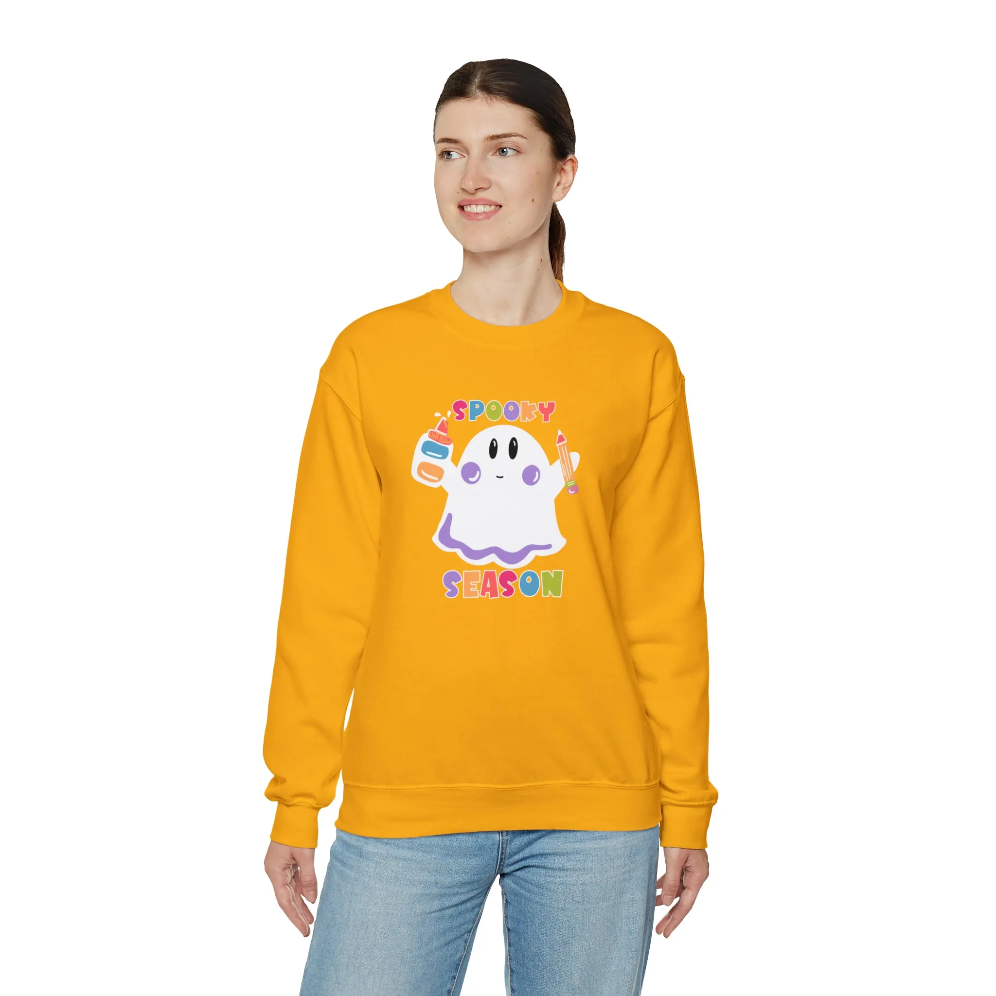 Spooky Art Teacher Season Unisex Heavy Blend™ Crewneck Sweatshirt