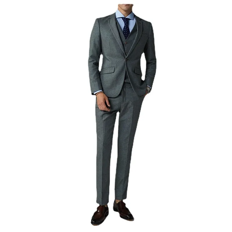 Suit Groom Wedding Dress Slim Business Casual Wear Three Piece Autumn Suit Men