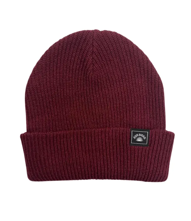 Sun Diego Reserve Solid Beanie - Burgundy