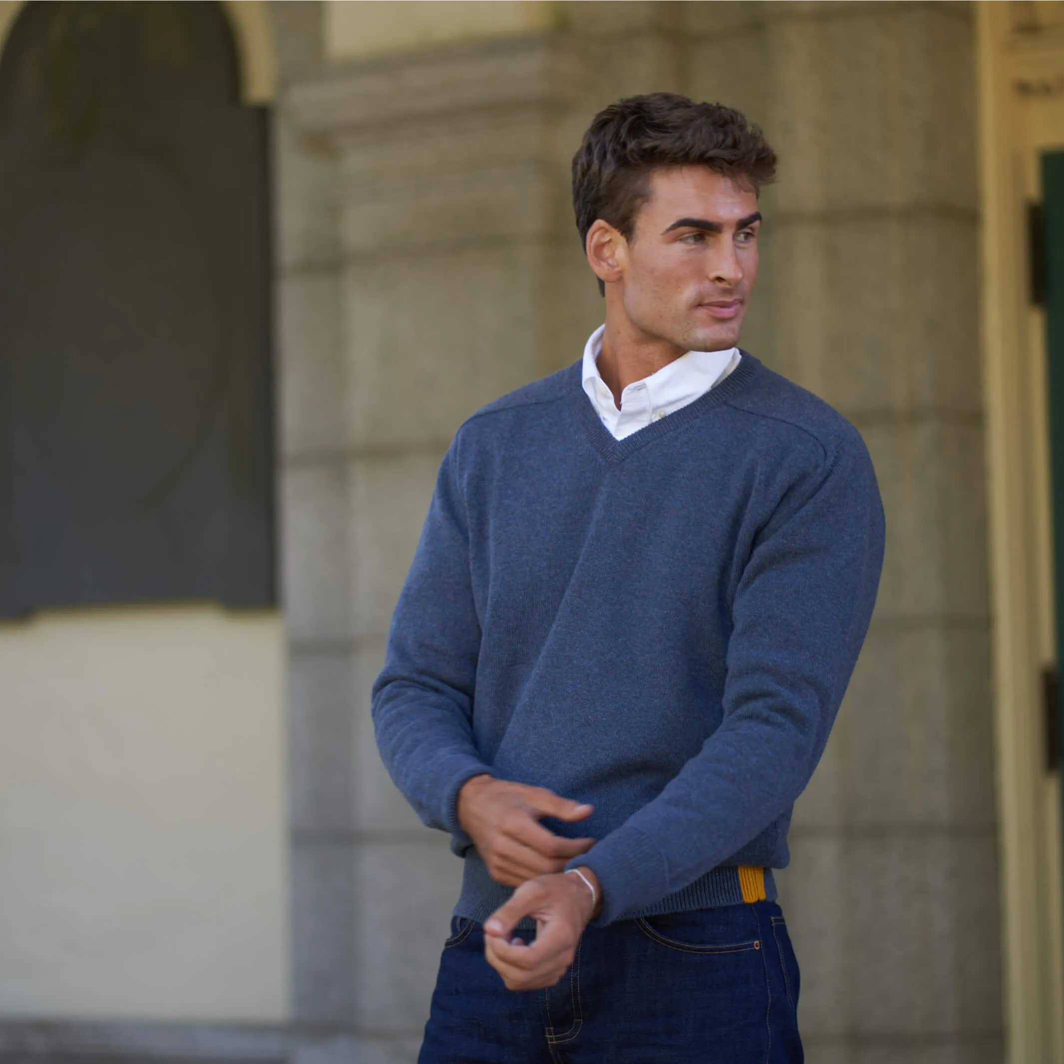 The Douglas 4-Ply Cashmere V-Neck Sweater