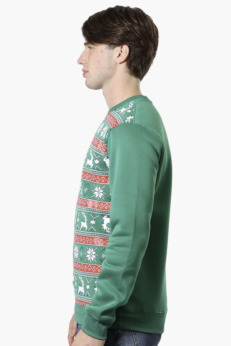 Ugly Christmas Sweater Festive Print Christmas Sweater - Green