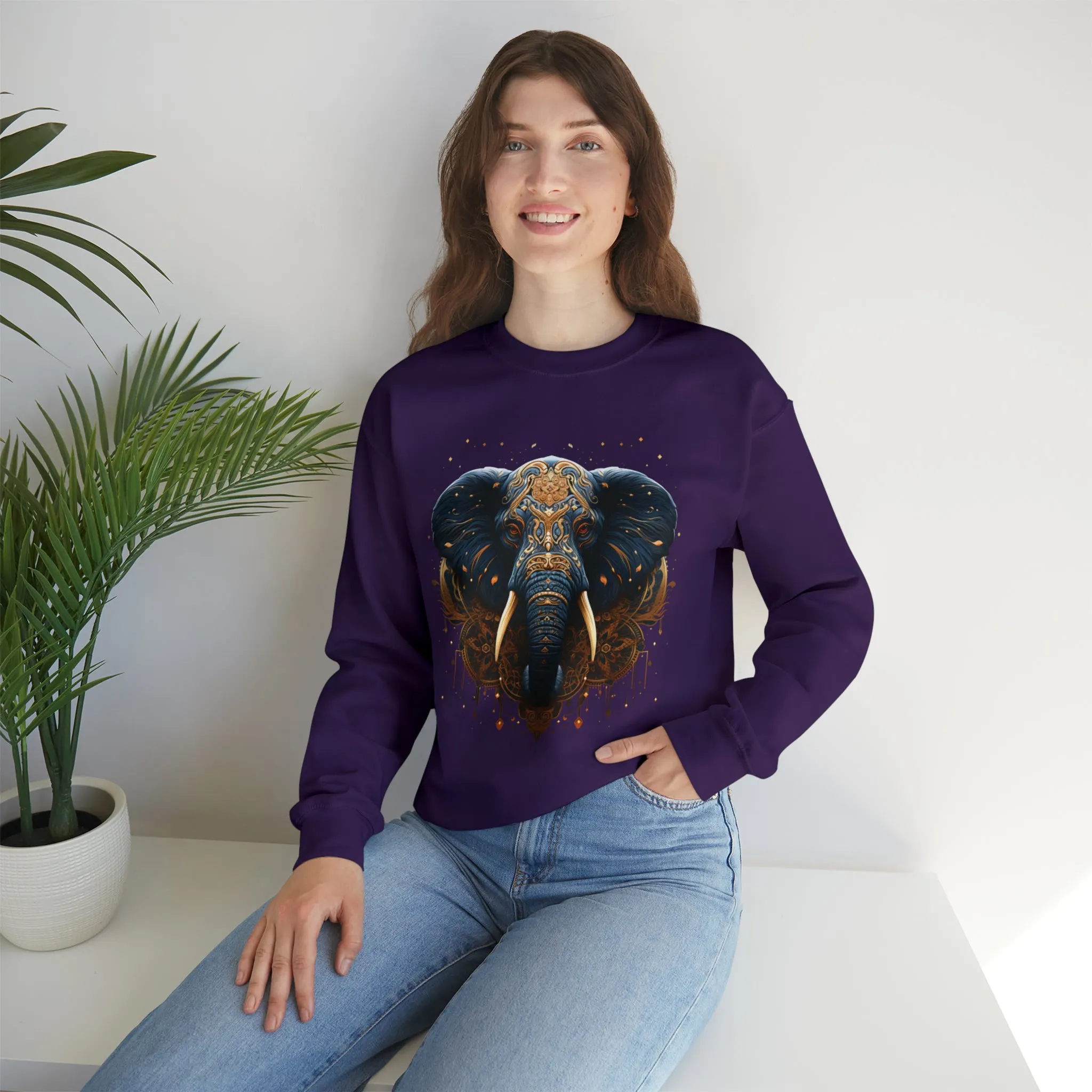 Unisex Elephant Crewneck Sweatshirt. Comfy Fall Sweatshirt. Great Gift For Her Gift For Him Gift For Mom Gift For Dad & Animal Lover