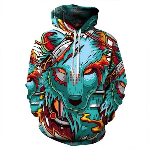 VenusFox Casual Prints Wolf Goku Hades Hoodies Sizes S-3XL