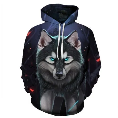 VenusFox Casual Prints Wolf Goku Hades Hoodies Sizes S-3XL