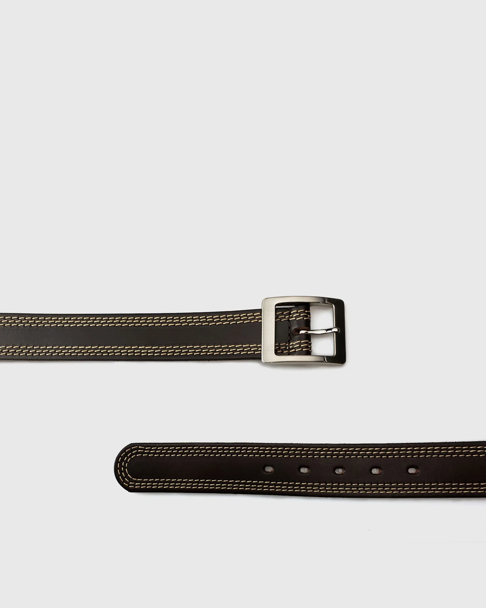 VINCENT& FRANKS / ROUGE 693 ITA ST BROWN LEATHER BELT