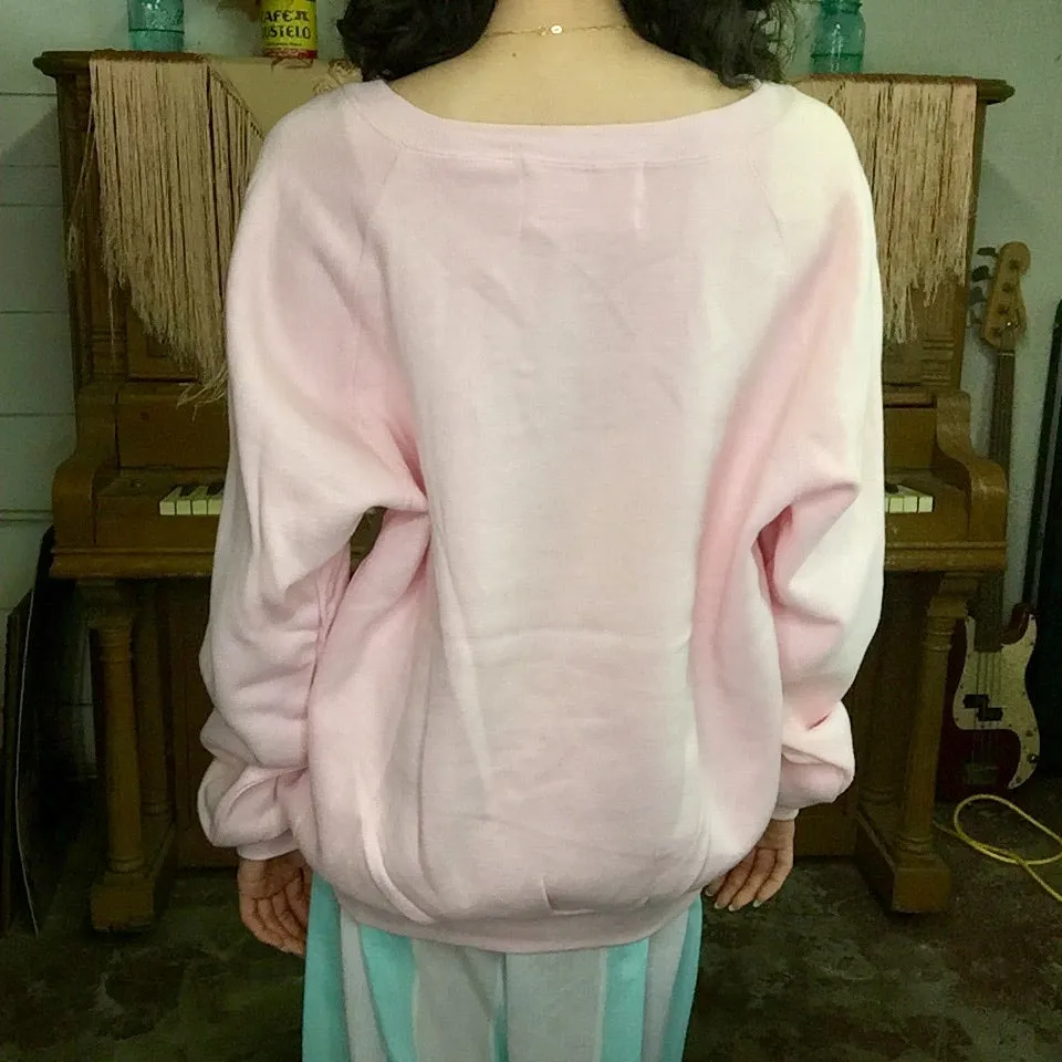 Vintage 80s | Deadstock Pastel Pink SWATCH Sweatshirt | Size L